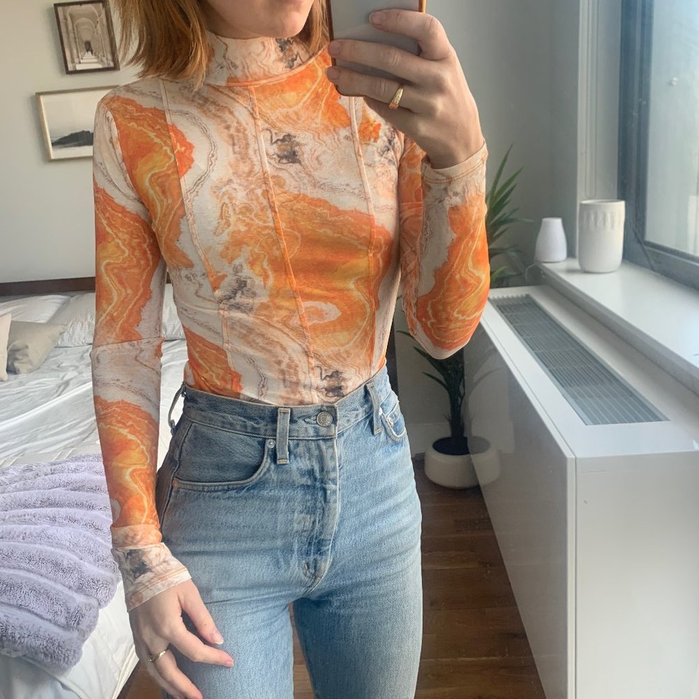 Topshop Thin Mesh Turtleneck